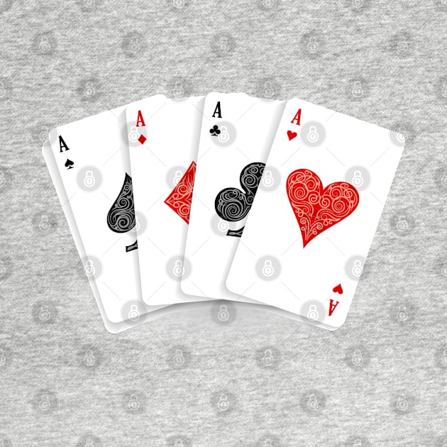 Four aces playing cards by devaleta